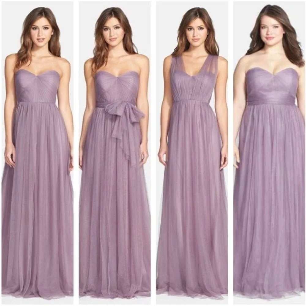 Jenny Yoo Annabelle Convertible Tulle Bridesmaid‎ Dress Mauve Purple Size 4
